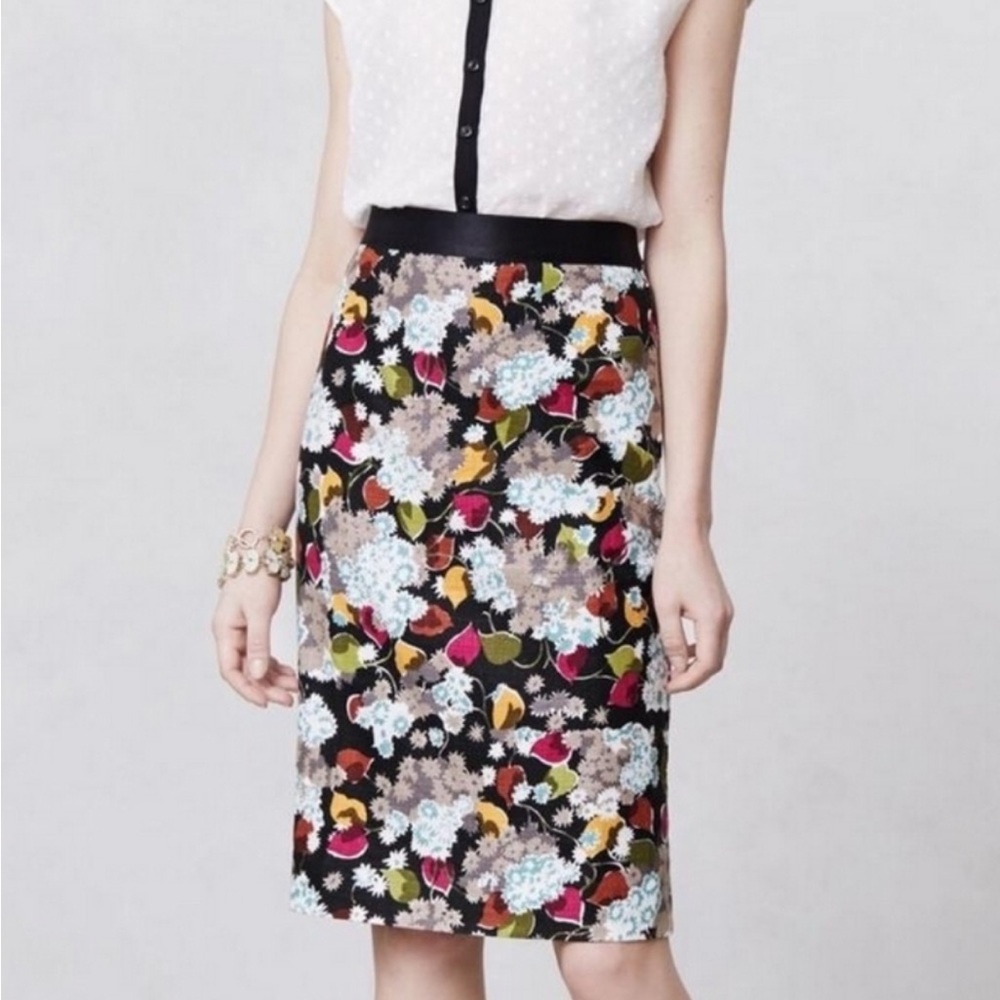 Anthropologie Girls From Savoy Floral Pencil Skirt